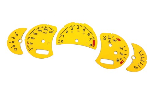 Porsche 911 996 LIFT желтые циферблаты одометра MPH KMH