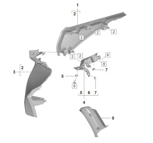 9J18672881E0 - Накладка задней стойки ПРАВАЯ PORSCHE TAYCAN 9J18672881E0