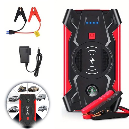 Power Bank Jump Starter 12V Booster светодиодный фонарик 20000mAh + Clemy