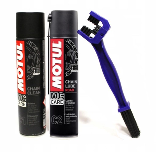 Motul C1 C2+ i szczotka - Подарок для мотоциклиста смазка MOTUL C2 + MOTUL C1 CLEAN + щетка