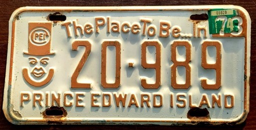 Остров Принца Эдуарда, 1974 год — номерной знак Канады