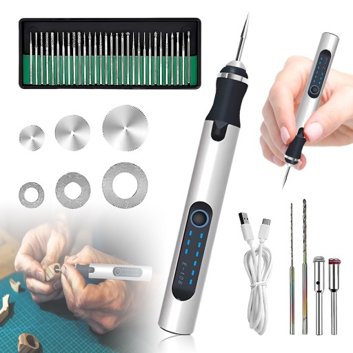 Профессиональная электрическая ручка для гравировки, перезаряжаемая через USB, 43 шт.