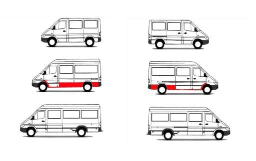 50624SZLP - Пороги / Ремкомплекты / Комплект порогов Mercedes Sprinter 95 - 06 Medium