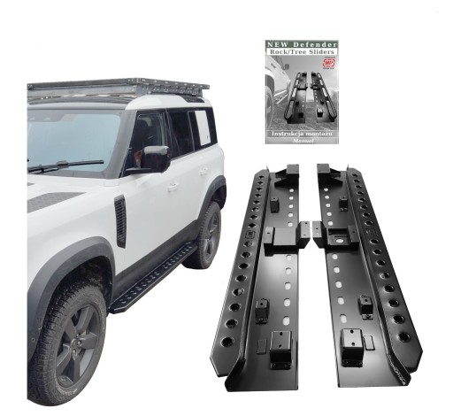 Діркові бічні пороги HD Land Rover Defender 110 L663 Rock slider Off Road