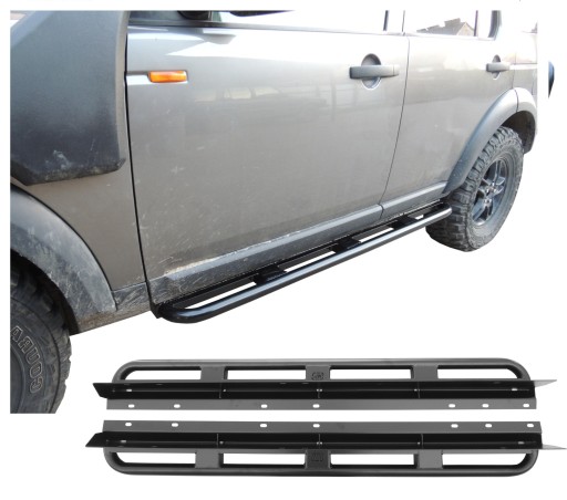 Сталеві трубчасті бічні пороги HD для Land Rover Discovery 3, рок-слайдер