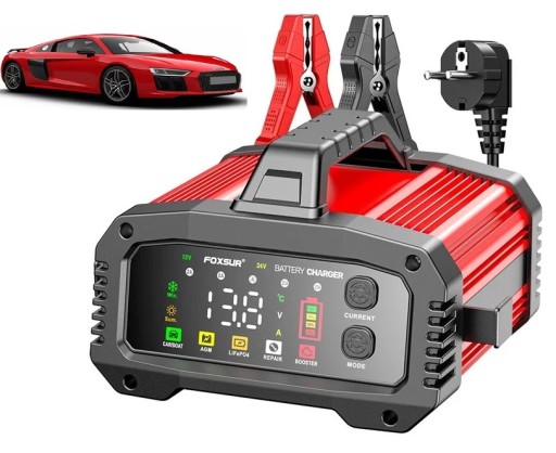 Выпрямитель автомобильного аккумулятора с пусковым усилителем AGM 12 В, 24 В, 25 А