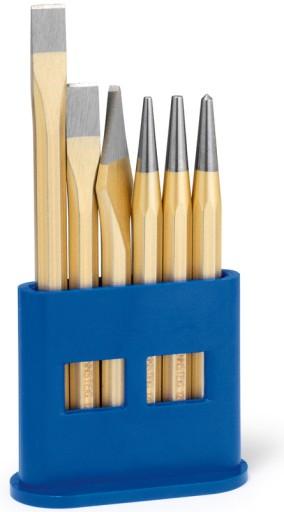 Резец, долота, пробойники, кернер, набор Rennsteig 5 шт.