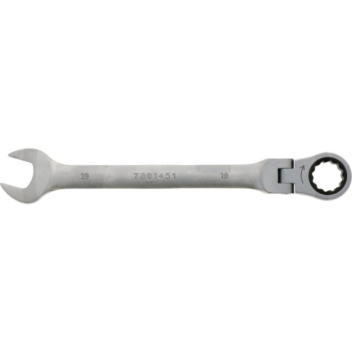 Ключ шарнирный рожковый с трещоткой HeavyGrip 19 мм ЧЕРНЫЙ EDITI