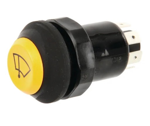 11100040PN - Кнопочный переключатель дворников, круглый, желтый