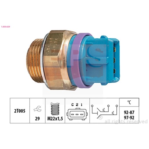 1.850.629 - Термовыключатель, вентилятор радиатора EPS 1.850.629
