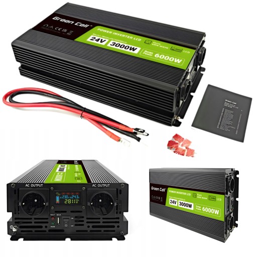 ІНВЕРТОР Перетворювач Full Sine автомобільний SINUS з LCD 24V 3000W / 6000W