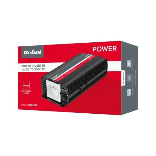 Перетворювач REBEL 12V/230V 500W (тип E: польський, французький)