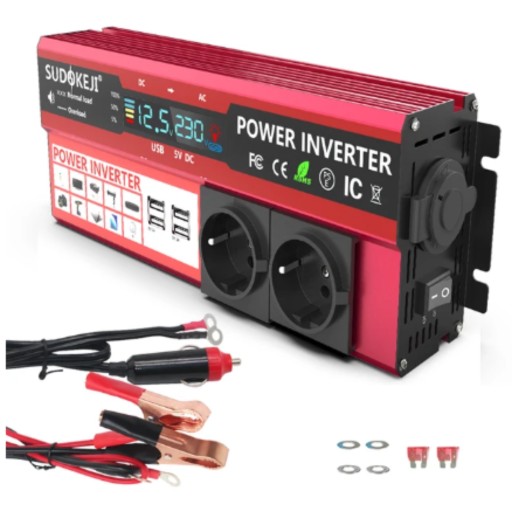Автомобильный преобразователь постоянного тока в переменный ток от 12 В до 230 В, ИНВЕРТОР СИНУСНОГО тока 800 Вт/4000 Вт