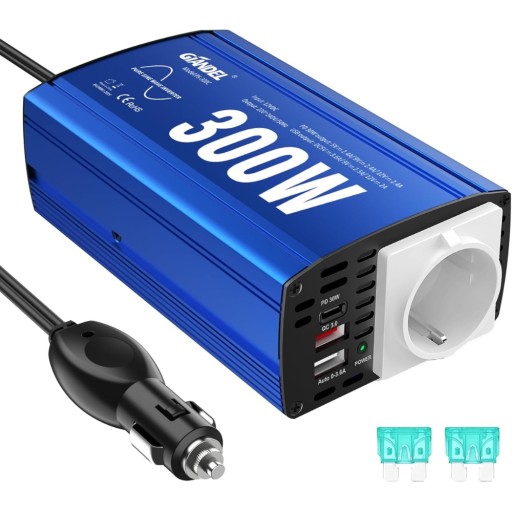 Преобразователь напряжения GIANDEL 300 Вт - чистый синус 12 В постоянного тока в 230 В переменного тока