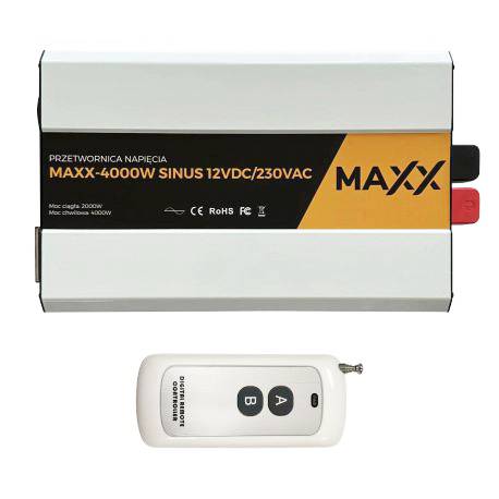 Преобразователь напряжения MAXX для кемпера Sinus 4000 Вт, 12 В постоянного тока, 230 В переменного тока, 2000 Вт/4000 Вт