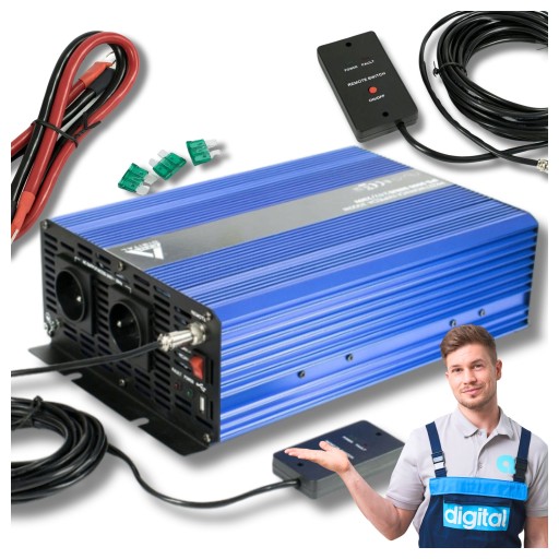 Перетворювач напруги з пультом 12в 230в чистий синус 3000