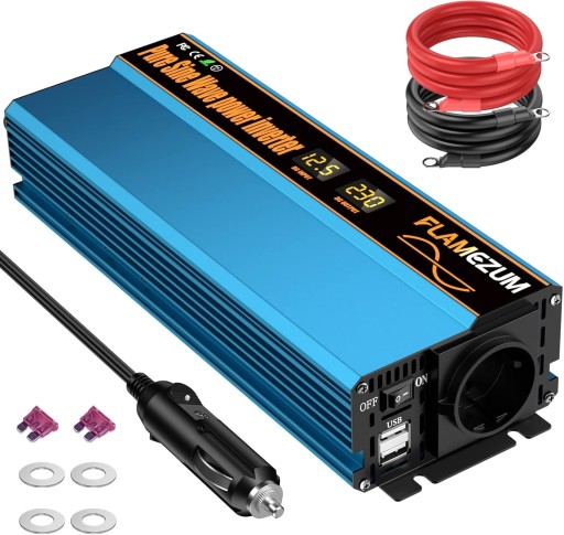 Автомобільний перетворювач 12 В 230 В, 1000 Вт LED USB МНОГОФУНКЦІОНАЛЬНИЙ SUDOKEJI