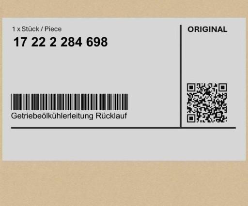 17222284698 2284698 - Труба охолодження трансмісійне масло, злив BMW 2 F87 3 F80 4 F82 F83 MS