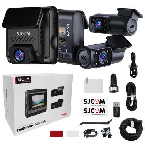 Передняя+задняя+интерьер — видеорегистратор SJCAM M60 4K Wi-Fi АВТОМОБИЛЬНЫЙ ВИДЕОРЕГИСТРАТОР