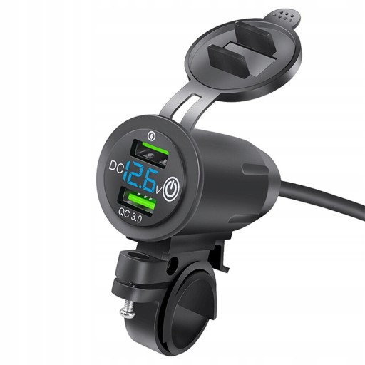 QC3. 0 двойной USB мотоцикл зарядное устройство с LED в
