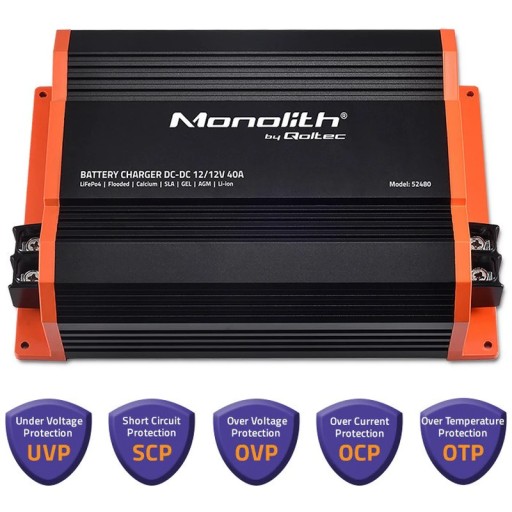 ЗАРЯДНОЕ УСТРОЙСТВО QOLTEC DC-DC MONOLITH ДЛЯ АККУМУЛЯТОРОВ LIFEPO4 AGM 12V-12V