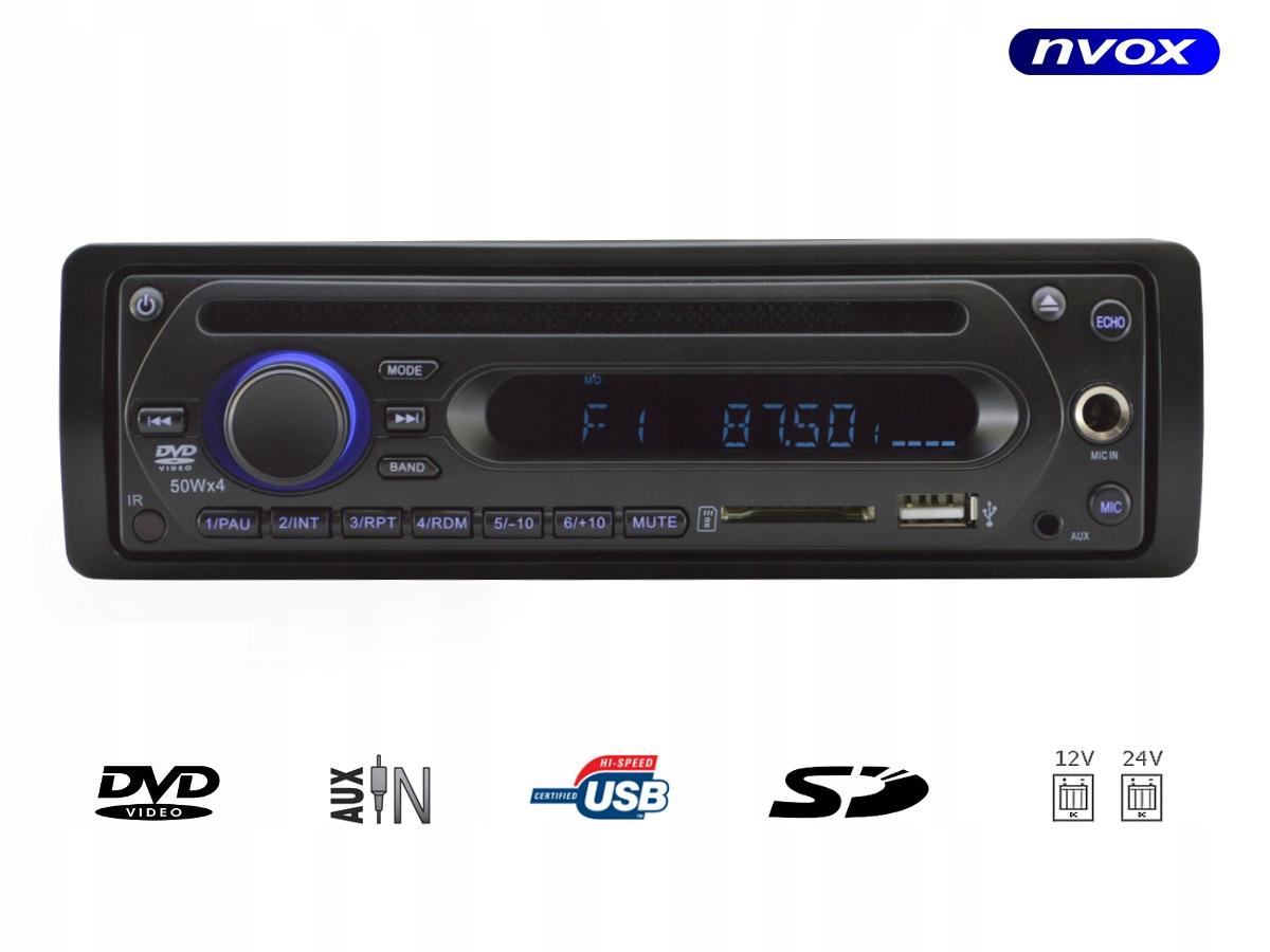 РАДІО З DVD USB SD AUX MIC 12V 24V NVOX VTD288SD