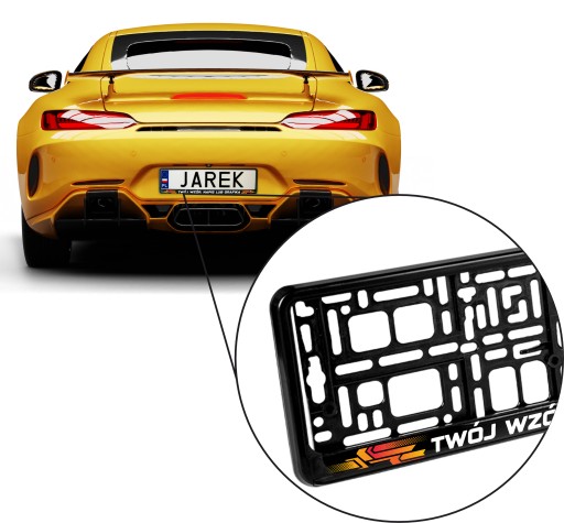 РАМКА НОМЕРНОГО ЗНАКА С ПРИНТОМ, ЧЕРНАЯ, 100 ШТ.