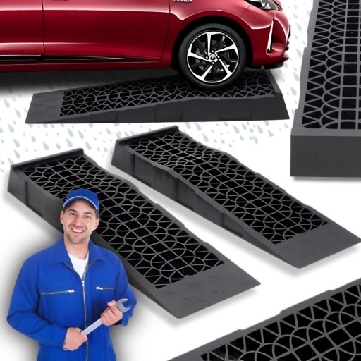 ПАНДУСИ ДЛЯ ПІД'ЇЗДУ, 2 ШТ., ЧОРНІ, ДЛЯ МАЙСТЕРНІ 5Т, ЛЕГКІ, МІЦНІ