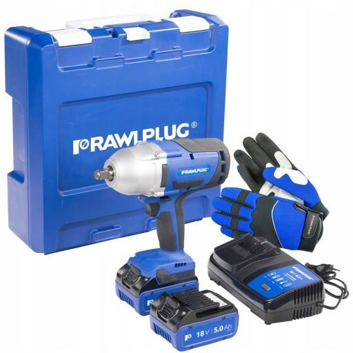 КЛЮЧ УДАРНИЙ RAWLPLUG 18V 1000Nm 2xAKU 5Ah + ЗАРЯД.