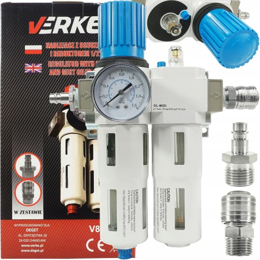 РЕДУКТОР ТИСКУ ФІЛЬТР ДЕГІДРАТОР МАСЛЯНКА 1/2 ДОЗАТОР МАСЛА ПНЕВМАТИЧНІ