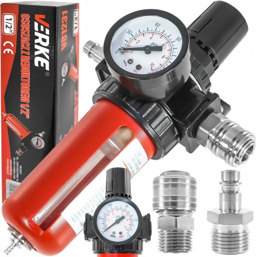 РОЗДІЛЬНИЙ ФІЛЬТР ПОВІТРЯНОГО РЕДУКТОРА ДЛЯ КОМПРЕСОРІВ 1/2 РІЗЬБИ 10БАР РЕГУЛЯТОР