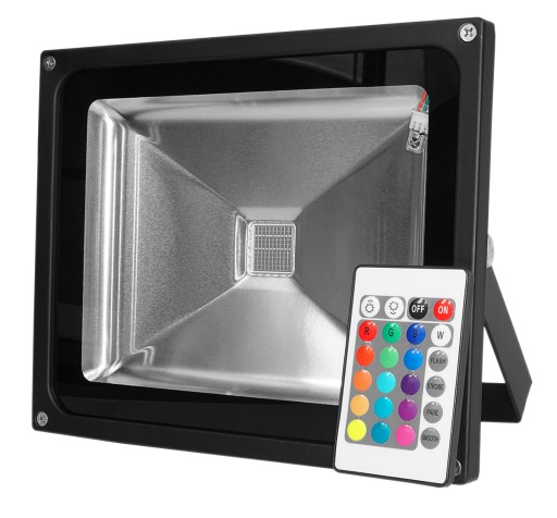 30W RGB ГАЛОГЕННЫЙ СВЕТОДИОДНЫЙ ПРОЖЕКТОР 16 ЦВЕТОВ + ПУЛЬТ ДИСТАНЦИОННОГО УПРАВЛЕНИЯ