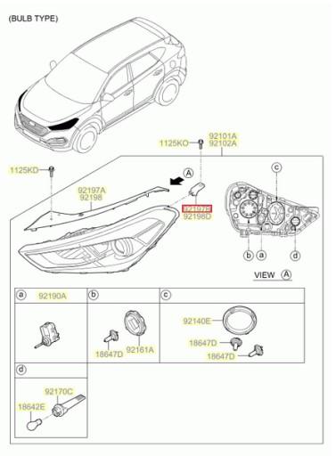 92101-D7600 - ФАРА ПЕРЕДНЯ ЛІВА HYUNDAI TUCSON 92101D7600