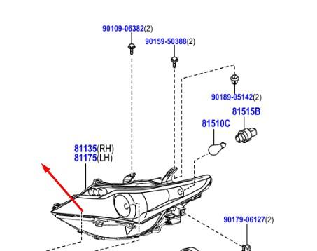 ФАРА ПЕРЕДНЯ ЛІВА Toyota OE 81170-02J61