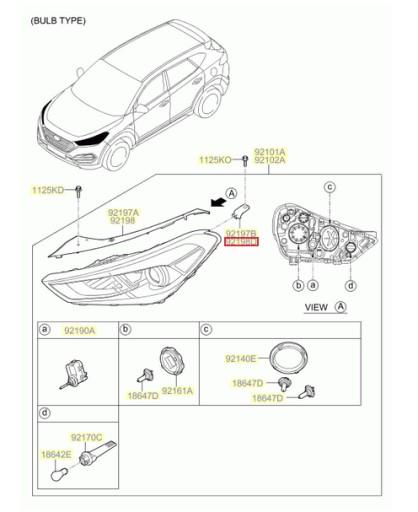 3 - ФАРА ПЕРЕДНЯЯ ПРАВАЯ HYUNDAI TUCSON 92102D7600