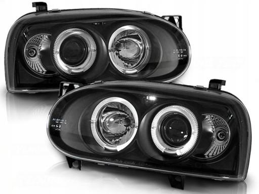 LPVW04 - ФАРИ VW GOLF 3 III 91-97R LED КІЛЬЦЯ SONAR ЧОРНІ