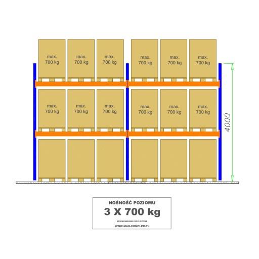 Стеллаж для поддонов B39 L=5655MM 18 поддонов – 700KG 0+2