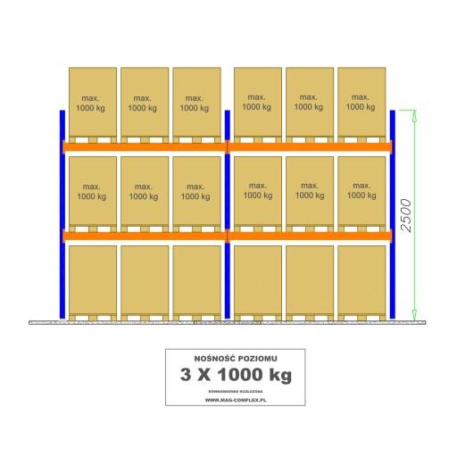 Стеллаж для поддонов B48 L=5655MM 18 поддонов – 1000kg 0+2