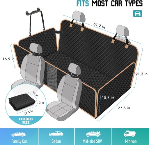 Водонепроникний килимок для собак REISERESA на заднє сидіння багажника автомобіля