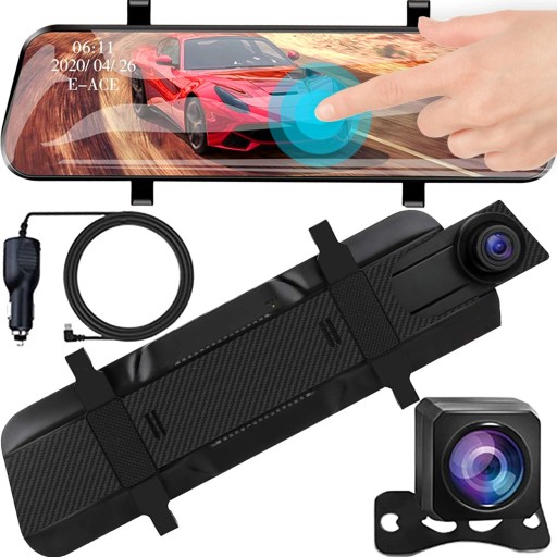 РЕГІСТРАТОР У ДЗЕРКАЛІ 2x FHD СЕНСОРНА КАМЕРА