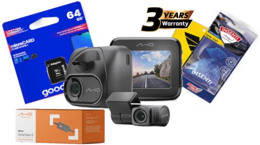 РЕГИСТРАТОР MIO MIVUE C595WD С КАМЕРОЙ SAM. DUAL GPS + карта 64 ГБ, Smartbox