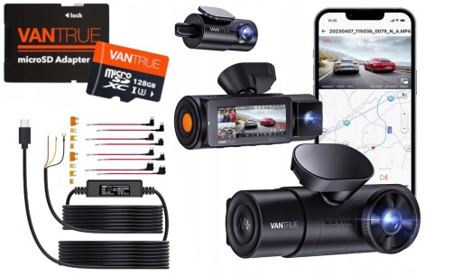 Відеореєстратор VANTRUE N4 PRO 3CH 3 КАМЕРИ + ACC + VANTRUE 128GB