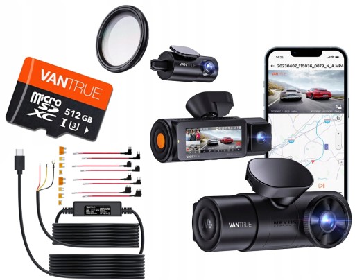 VANTRUE N4 PRO 3CH RECORDER - ULTRA SET - 512GB CARD + ACC + CPL FILTER