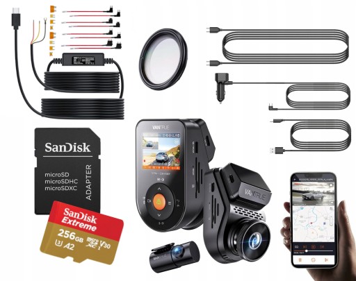 VANTRUE S1 PRO 2-КАНАЛЬНЫЙ РЕГИСТРАТОР SONNET 1 + 256 ГБ + АДАПТЕР ACC + ФИЛЬТР CPL