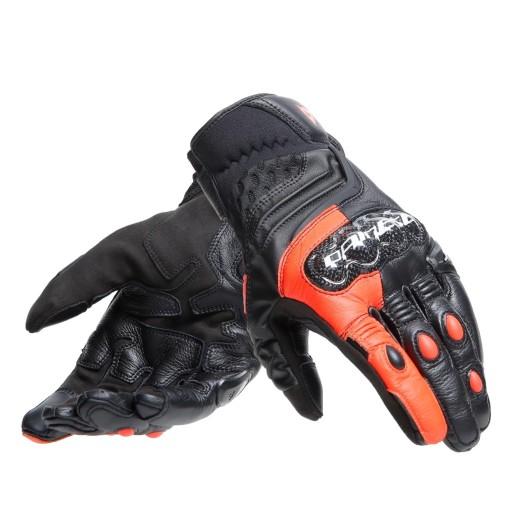 DAINESE CARBON 4 КОРОТКИЕ МОТОЦИКЛОВЫЕ ПЕРЧАТКИ ЧЕРНЫЕ КРАСНЫЕ МУЖСКИЕ