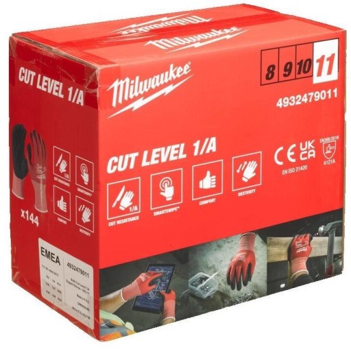 РОБОЧІ РУКАВИЧКИ MILWAUKEE R.XXL/11 НАБІР 144 ШТ.