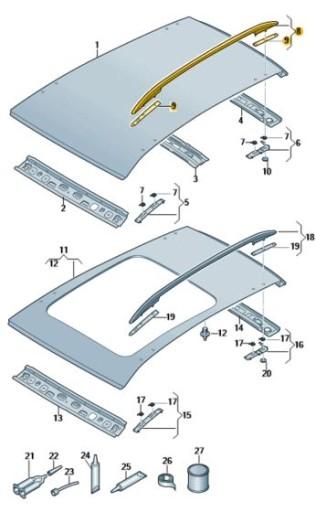 5FF860026B041 - РЕЙЛИНГ НА КРЫШЕ ПРАВАЯ СТОРОНА CUPRA ОРИГИНАЛ OE