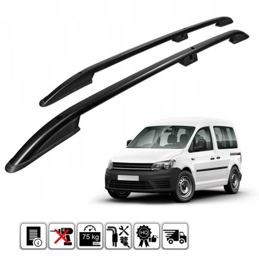 VWCA.73.3661 - РЕЙЛІНГИ НА ДАХ ДЛЯ VOLKSWAGEN CADDY 03-2020 КОРОТКІ