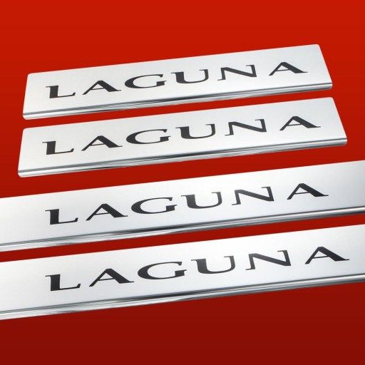 Накладки на пороги RENAULT LAGUNA MK3, глянцева нержавіюча сталь 304