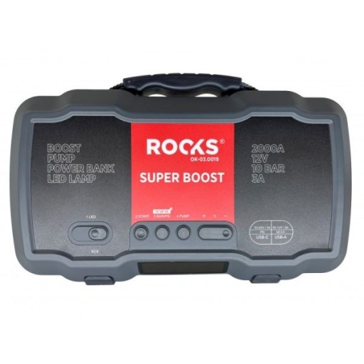 ROOKS SUPER BOOST, ПУСКОВИЙ ПРИСТРІЙ З КОМПРЕСОРОМ, 12В-1000А / 2000А -